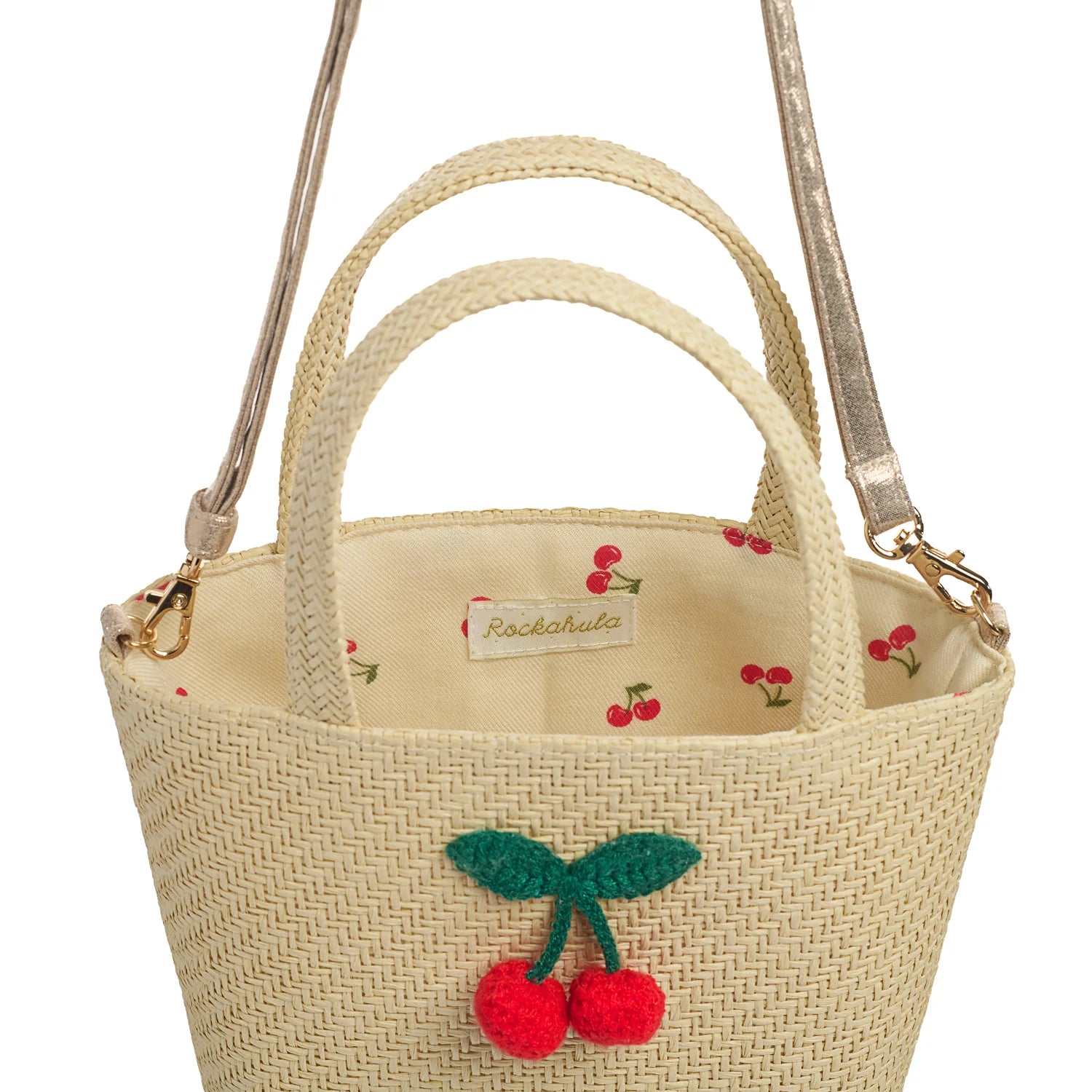 G2596N-BORSA A CESTINO ALL'UNCINETTO CON CILIEGE