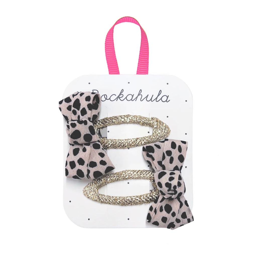 H2068L-FERMAGLI A FIOCCO LEOPARDATI LOVE