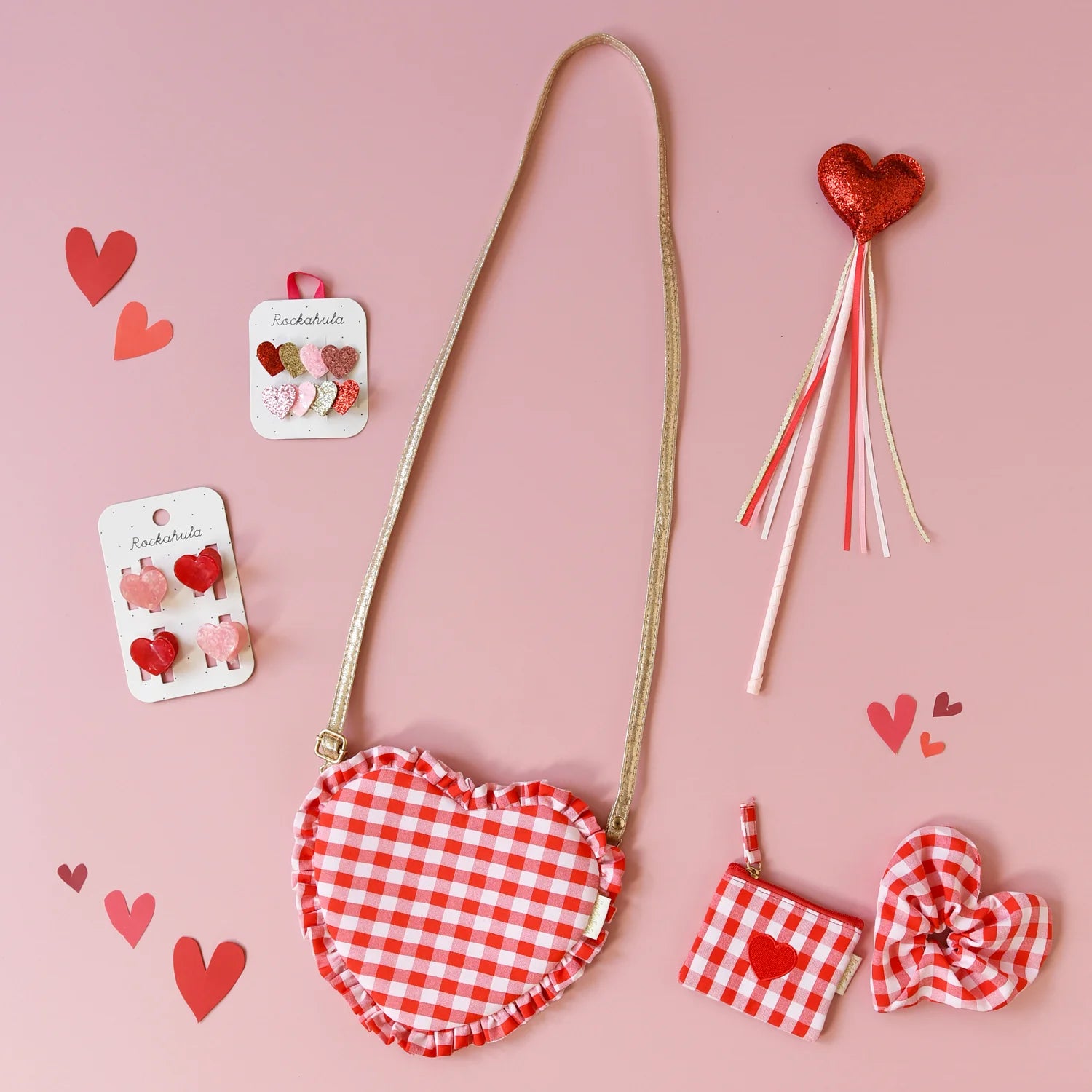 CLW2509-FERMAGLIO A FORMA DI CUORE CONFEZIONE DA 4