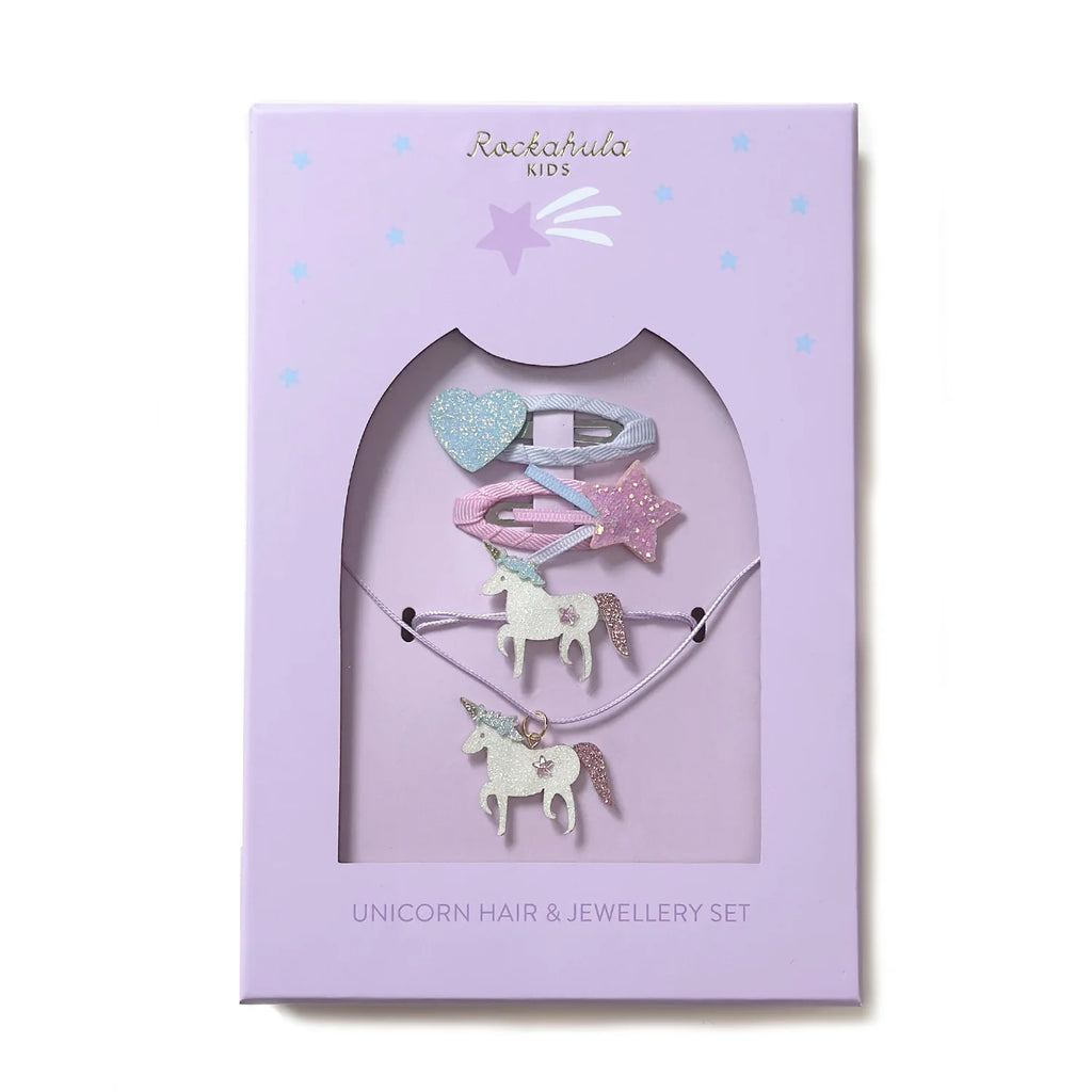 Y206W-SET PER CAPELLI E GIOIELLI UNICORNO